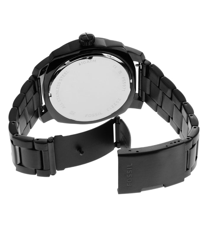 Fossil Quartz Black Dial Analog Stainless Steel Men's Watch, FS5971