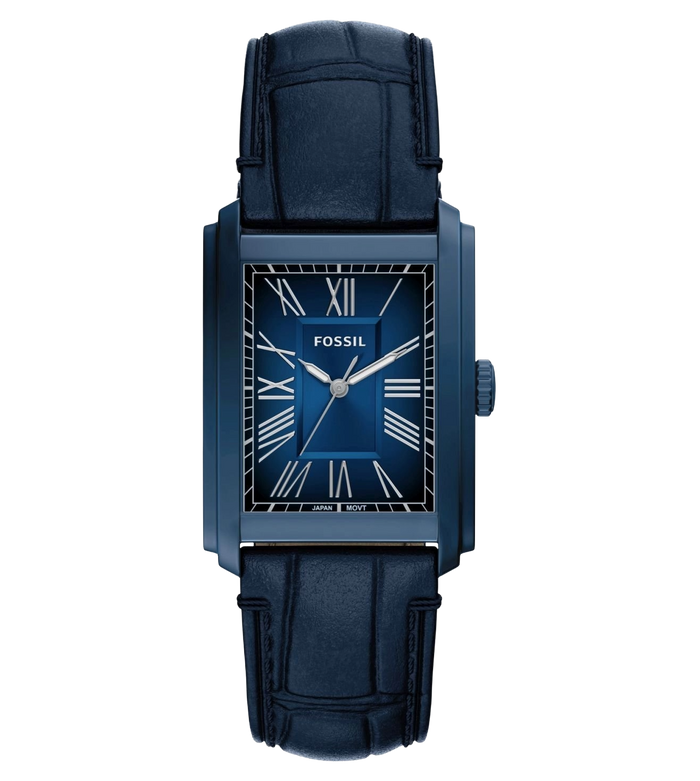 Fossil Quartz Blue Dial Analog Leather Men's Watch, FS6170