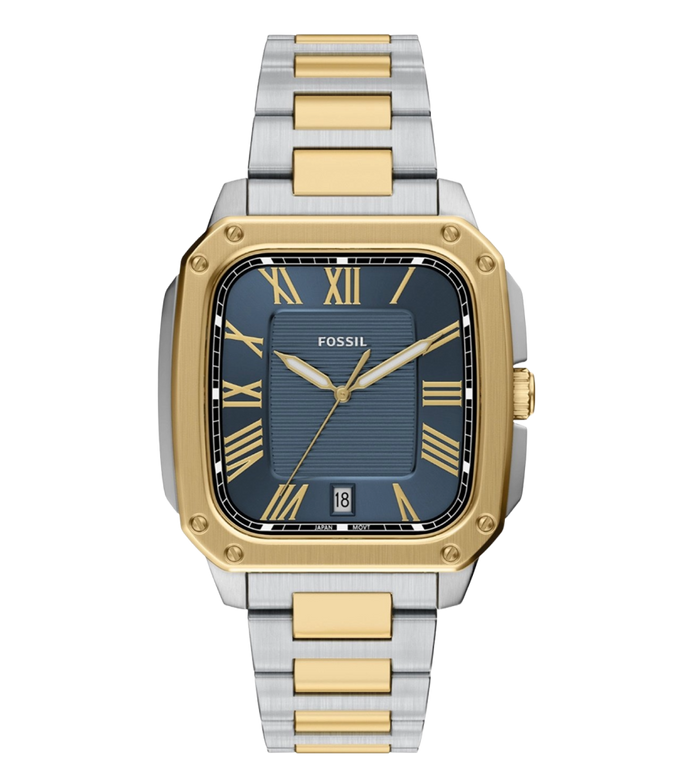 Fossil Quartz Blue Dial Analog Stainless Steel Men's Watch, FS6161