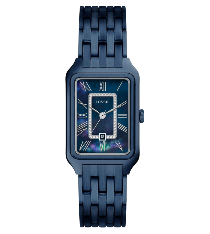 Fossil Quartz Blue Dial Analog Stainless Steel Women's Watch, ES5479
