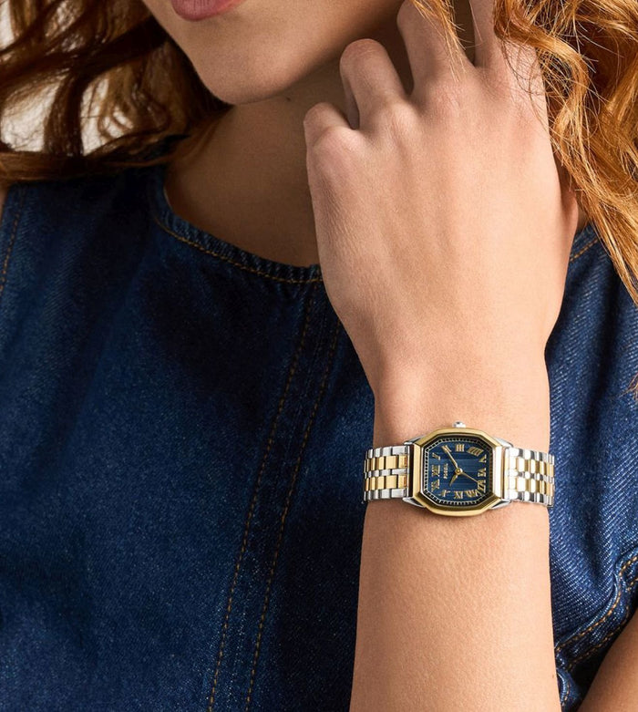 Fossil Quartz Blue Dial Analog Stainless Steel Women's Watch, ES5480