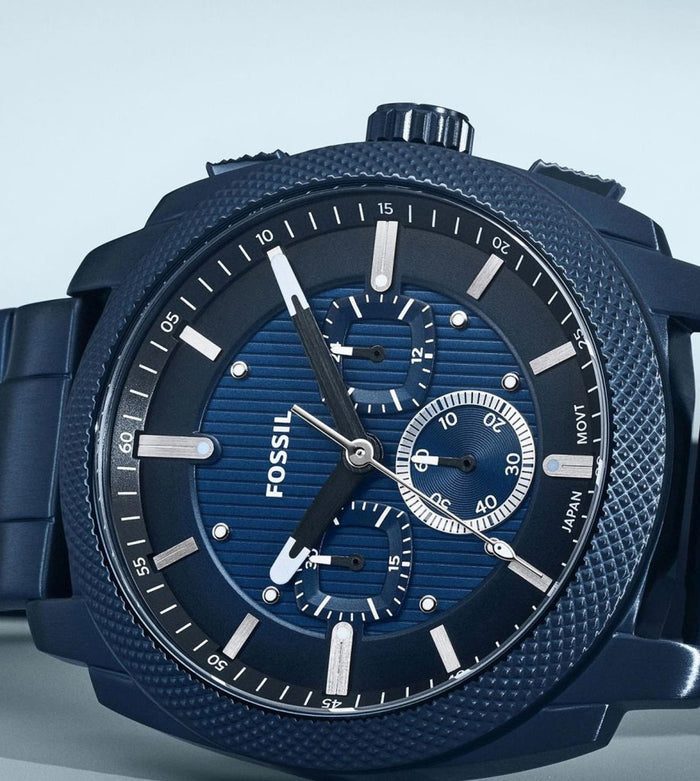 Fossil Quartz Blue Dial Chronograph Stainless Steel Men's Watch, FS6167