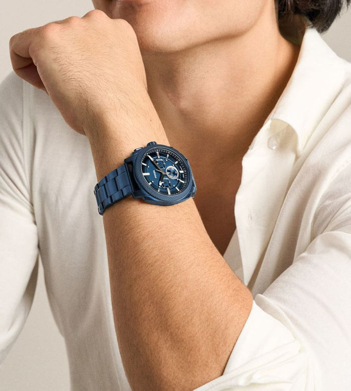 Fossil Quartz Blue Dial Chronograph Stainless Steel Men's Watch, FS6167