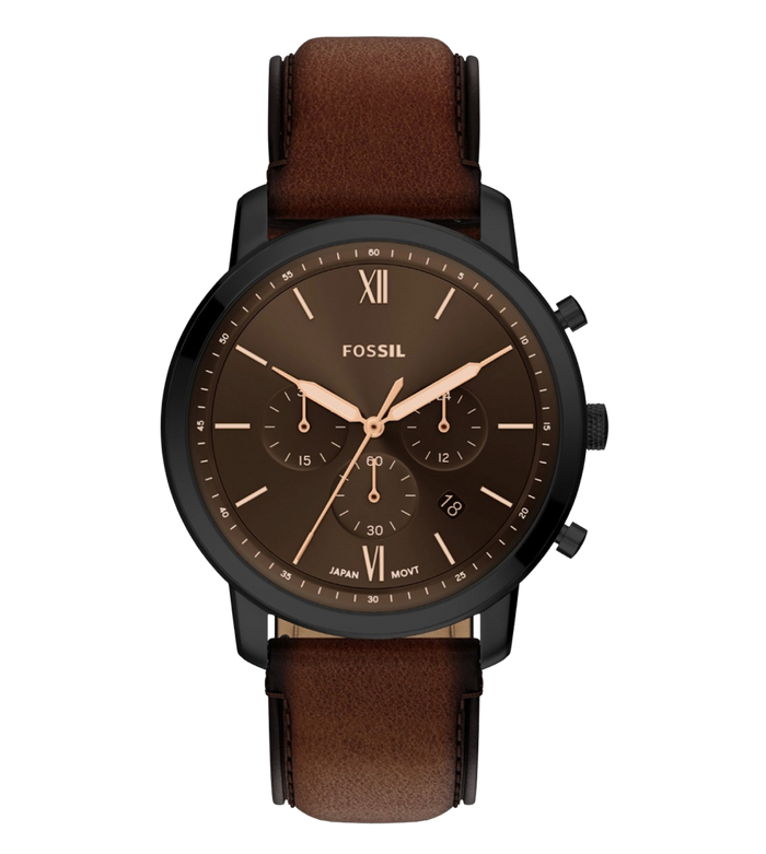 Fossil Quartz Brown Dial Chronograph Leather Men's Watch, FS6163