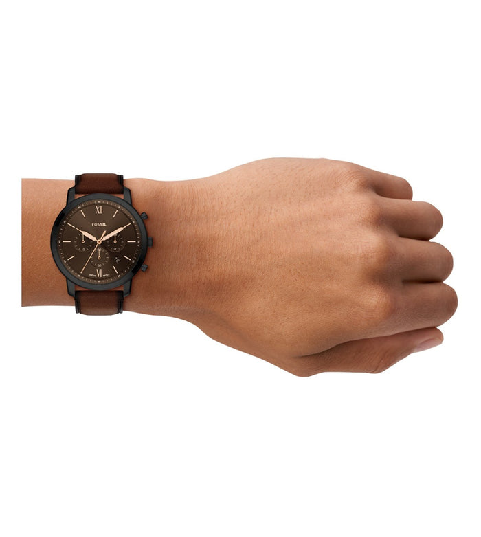Fossil Quartz Brown Dial Chronograph Leather Men's Watch, FS6163