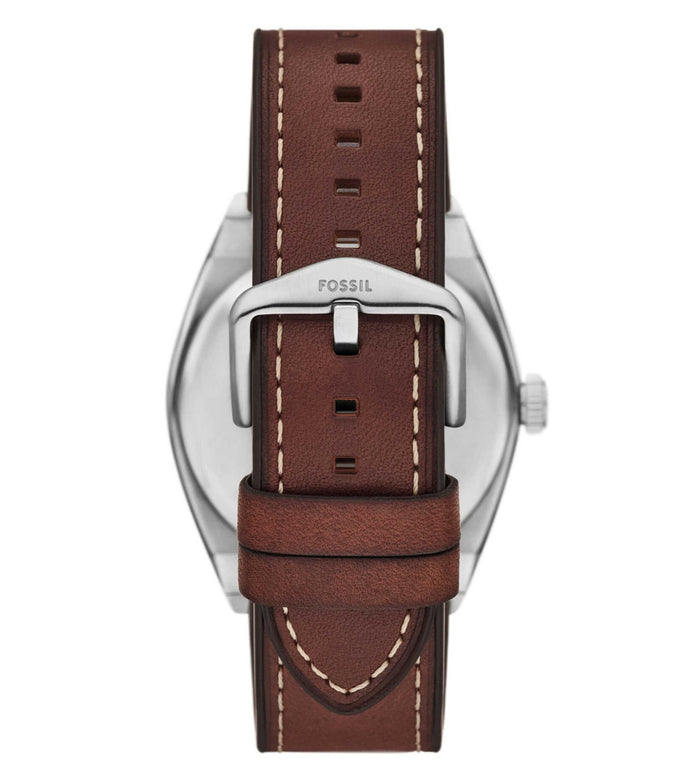 Fossil Quartz Green Dial Analog Leather Men's Watch, FS6080SET