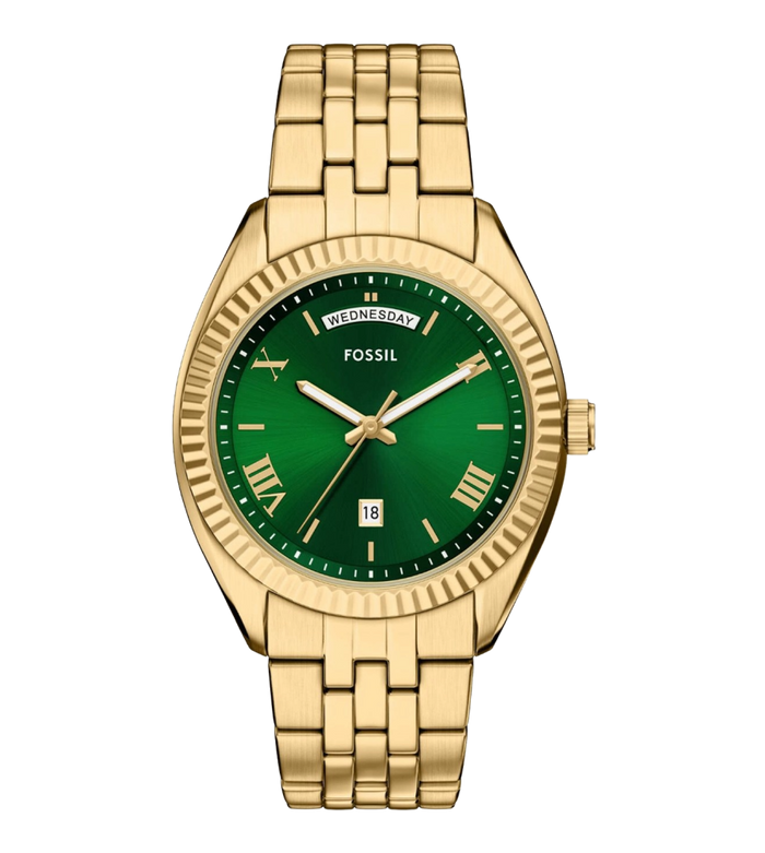 Fossil Quartz Green Dial Analog Stainless Steel Men's Watch, FS6142