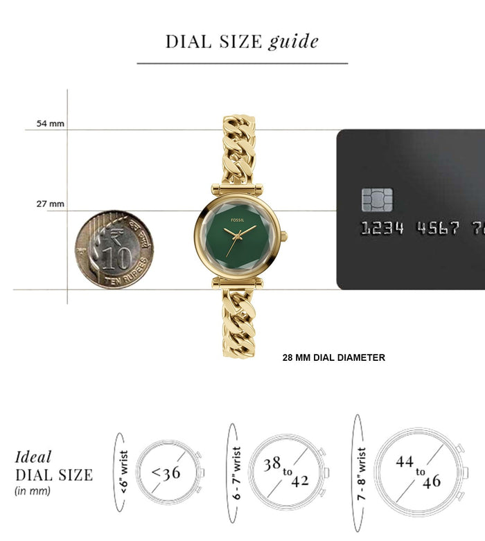 Fossil Quartz Green Dial Analog Stainless Steel Women's Watch, ES5441