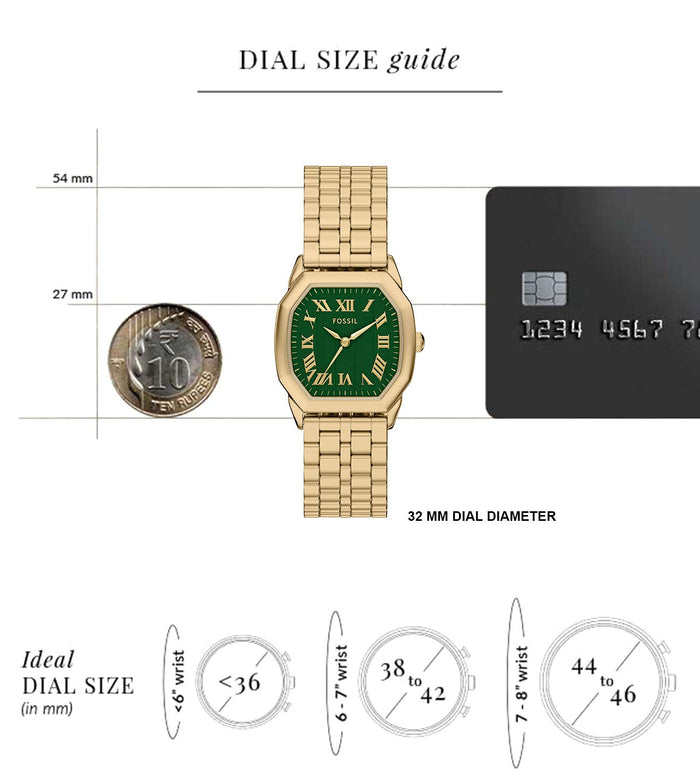 Fossil Quartz Green Dial Analog Stainless Steel Women's Watch, ES5451