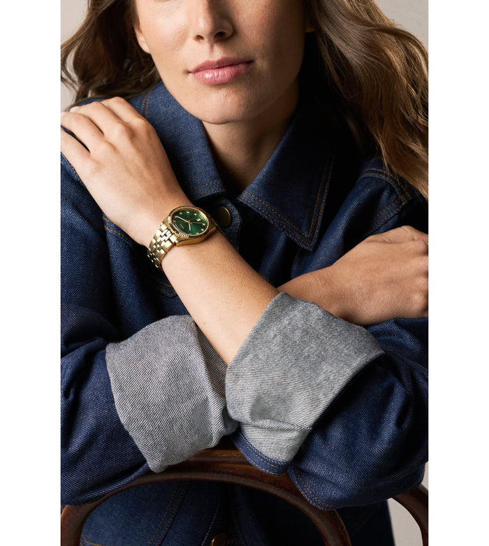 Fossil Quartz Green Dial Analog Stainless Steel Women's Watch, ES5460