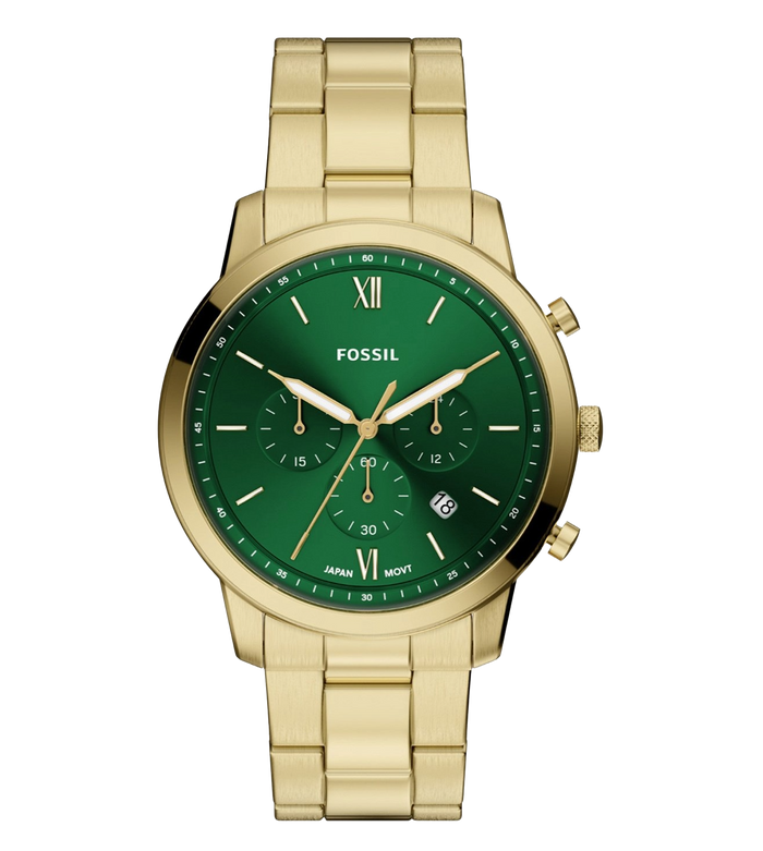 Fossil Quartz Green Dial Chronograph Stainless Steel Men's Watch, FS6164