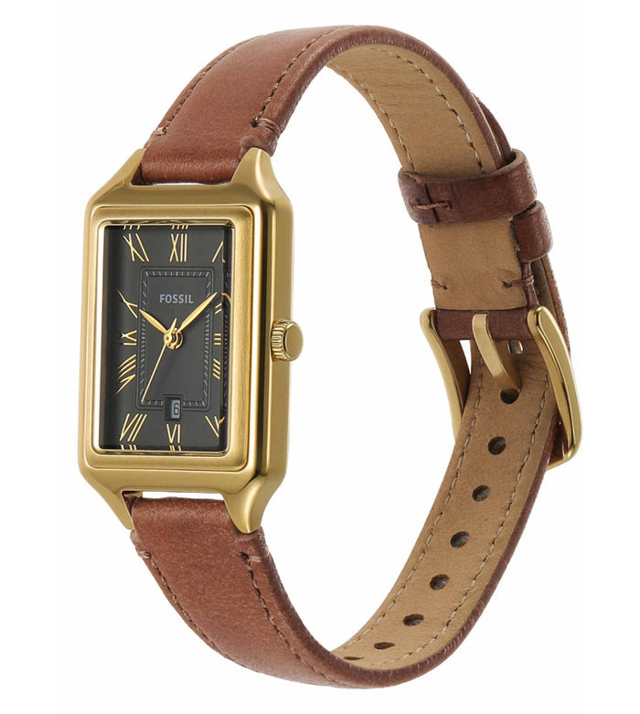 Fossil Quartz Grey Dial Analog Leather Women's Watch, ES5303