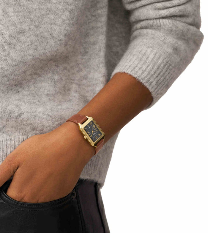 Fossil Quartz Grey Dial Analog Leather Women's Watch, ES5303