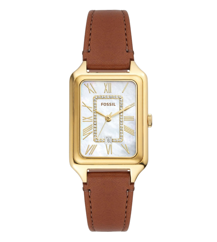 Fossil Quartz Mother Of Pearl Dial Analog Leather Women's Watch, ES5307