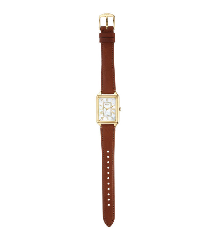 Fossil Quartz Mother Of Pearl Dial Analog Leather Women's Watch, ES5307