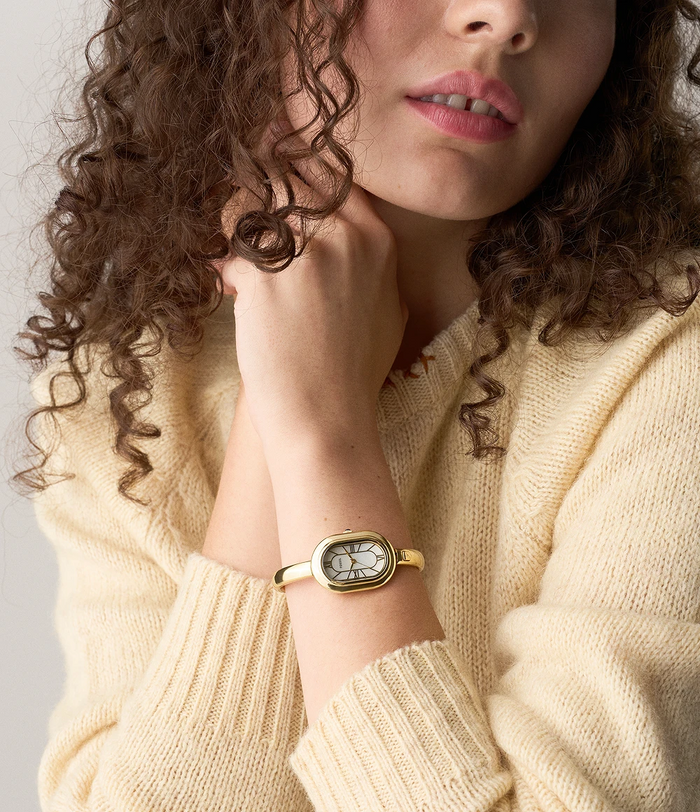 Fossil Quartz Mother of Pearl Dial Analog Stainless Steel Women's Watch, ES5444