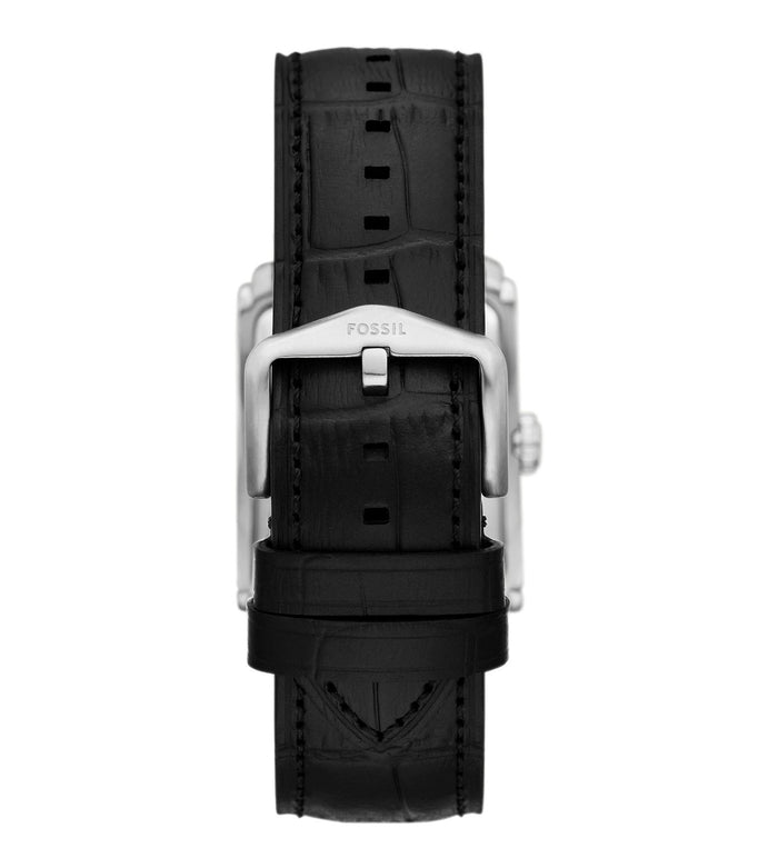 Fossil Quartz Silver Dial Analog Leather Men's Watch, FS6078