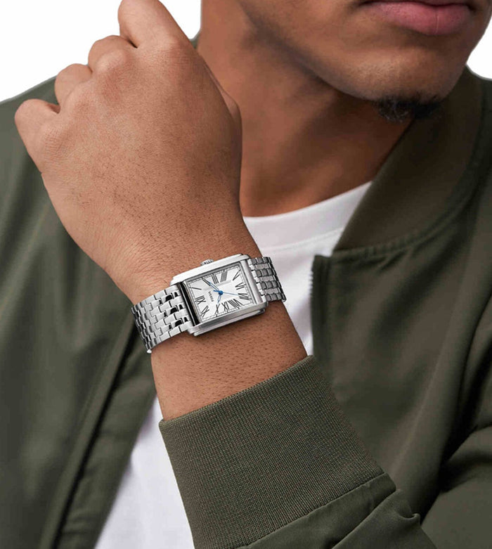 Fossil Quartz Silver Dial Analog Stainless Steel Men's Watch, FS6008