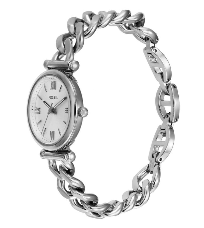 Fossil Quartz Silver Dial Analog Stainless Steel Women's Watch, ES5331