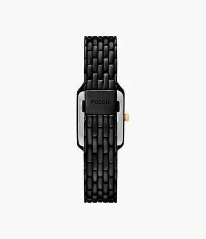 Fossil Raquel Three-Hand Date Black Stainless Steel Women's Watch, ES5385
