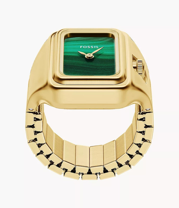 Fossil Raquel Watch Ring Two-Hand Gold-Tone Stainless Steel Women's Watch, ES5448