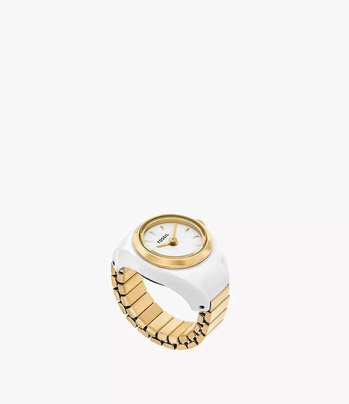 Fossil Ring Watch Two-Hand Gold-Tone Stainless Steel, Women's Watch, ES5412