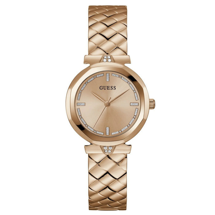 GUESS Ladies Rose Gold Tone Analog Watch Women's Watch, GW0613L3