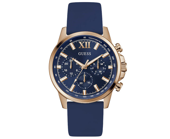 GUESS Mens Blue Rose Gold Tone Multi-function Watch Men's Watch, GW0913G1