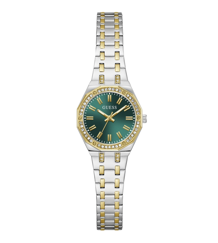Guess Quartz Green Dial Analog Stainless Steel Women's Watch, GW0931L8