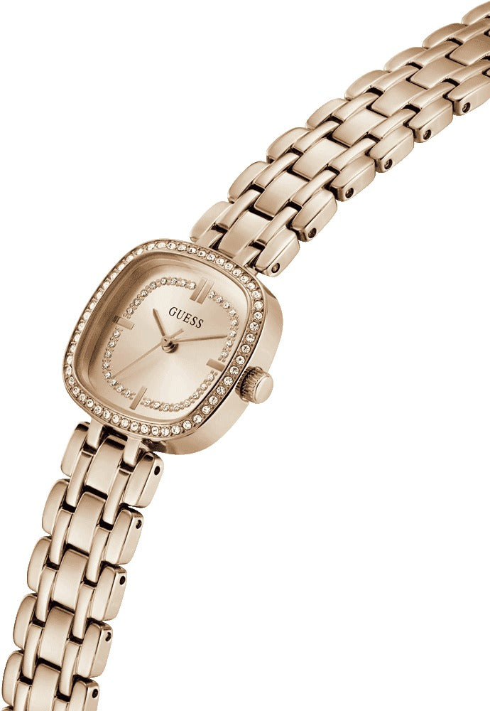 Guess Quartz Rose Gold Dial Analog Stainless Steel Women's Watch, GW1018L4