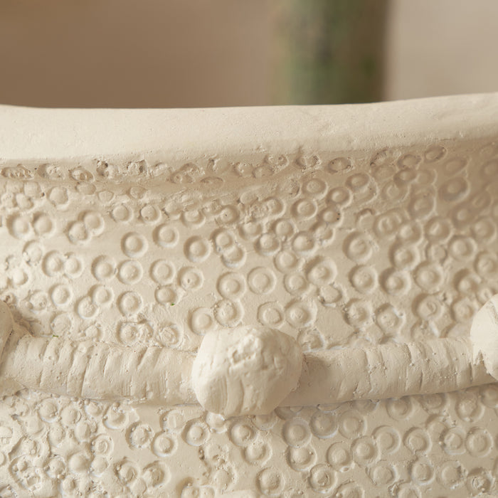 Harlie Cream Bobble Fibrestone Planter Large