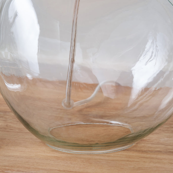Hazel Clear Glass and White Shade Bedside Table Lamp Set Of 2