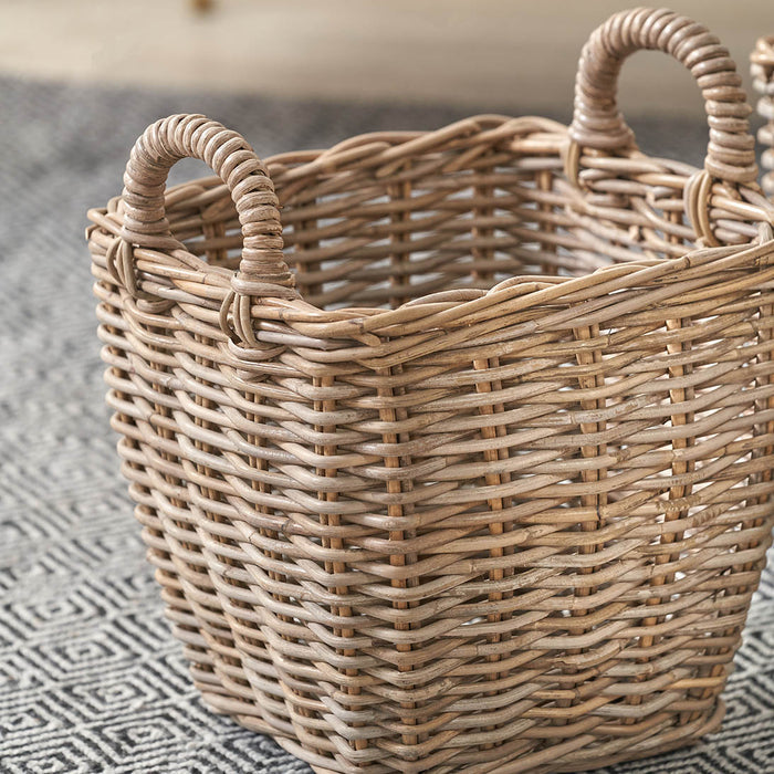 Hendra Grey Kubu Graduated Square Storage Baskets S/2