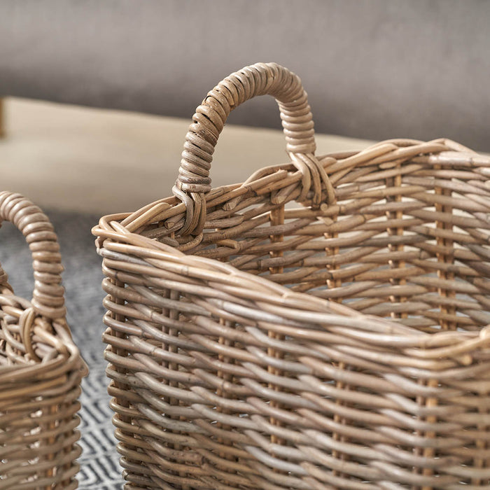 Hendra Grey Kubu Graduated Square Storage Baskets S/2