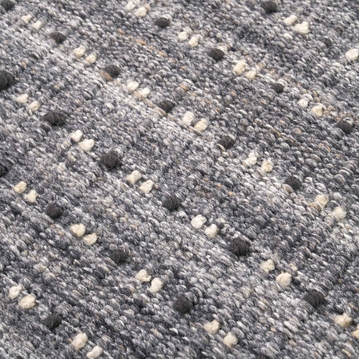 Indoor Outdoor Grey Double Stitch Design Rug