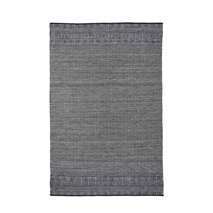 Indoor Outdoor Recycled Black  Inca Design Rug