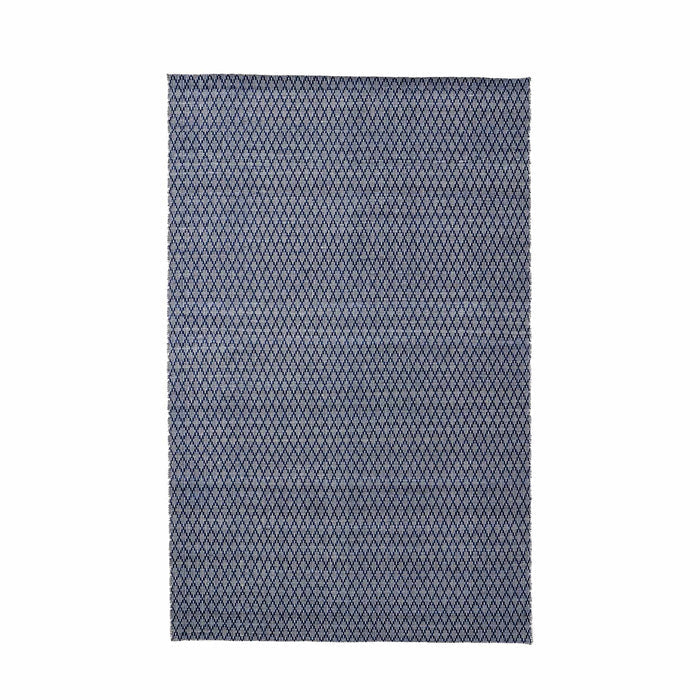 Indoor Outdoor Recycled Denim Blue Ikat Design Rug