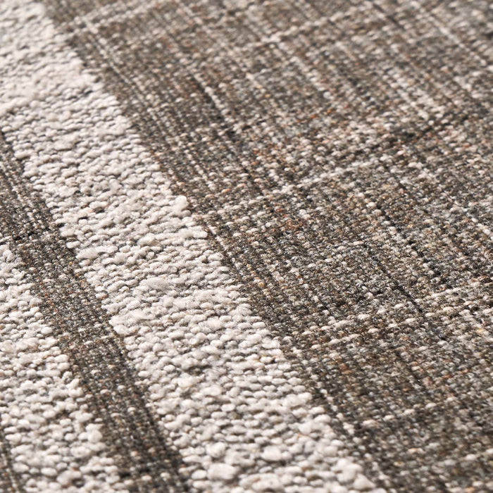 Indoor Outdoor Steel Grey and White Stripe Design Runner