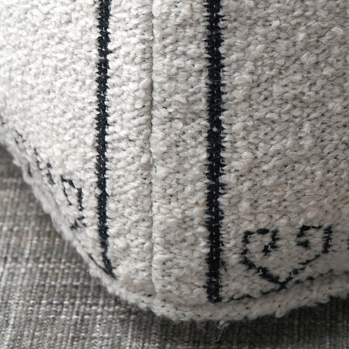 Indoor Outdoor White and Black Greek Key Design Pouffe