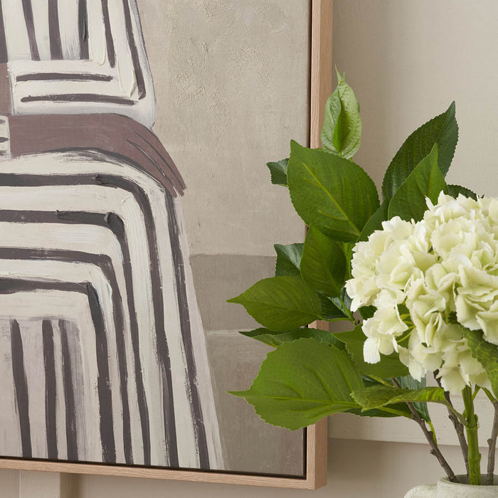 Isadora Striped Dress Lady Design Canvas with Natural Frame