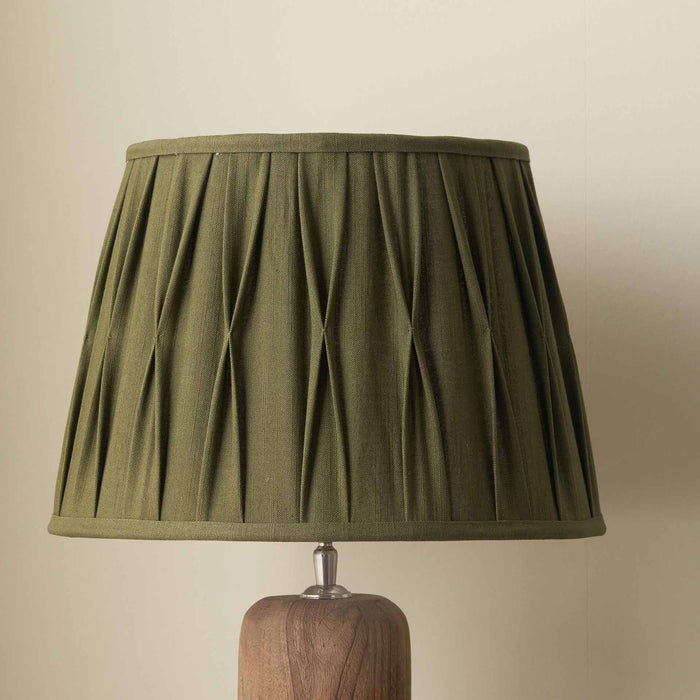 Jani Olive Cotton Pinch Pleat Tapered Lampshade