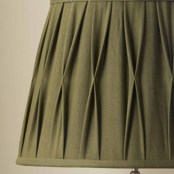 Jani Olive Cotton Pinch Pleat Tapered Lampshade