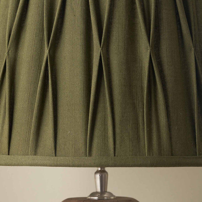 Jani Olive Cotton Pinch Pleat Tapered Lampshade