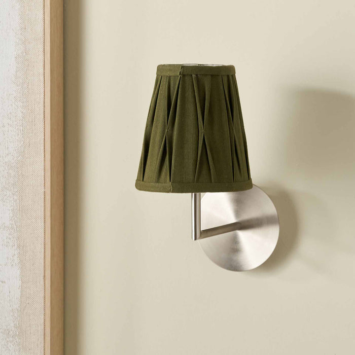 Jani Olive Cotton Pinch Pleat Tapered Lampshade