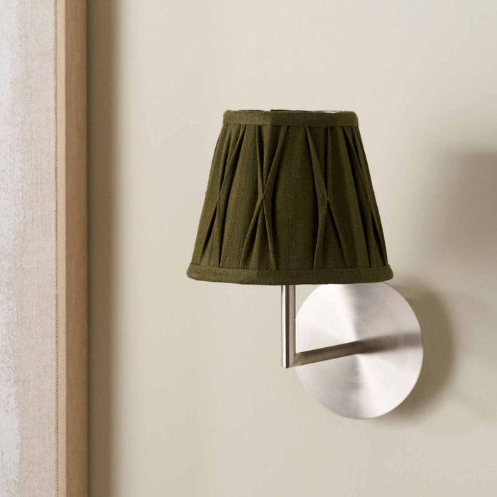 Jani Olive Cotton Pinch Pleat Tapered Lampshade