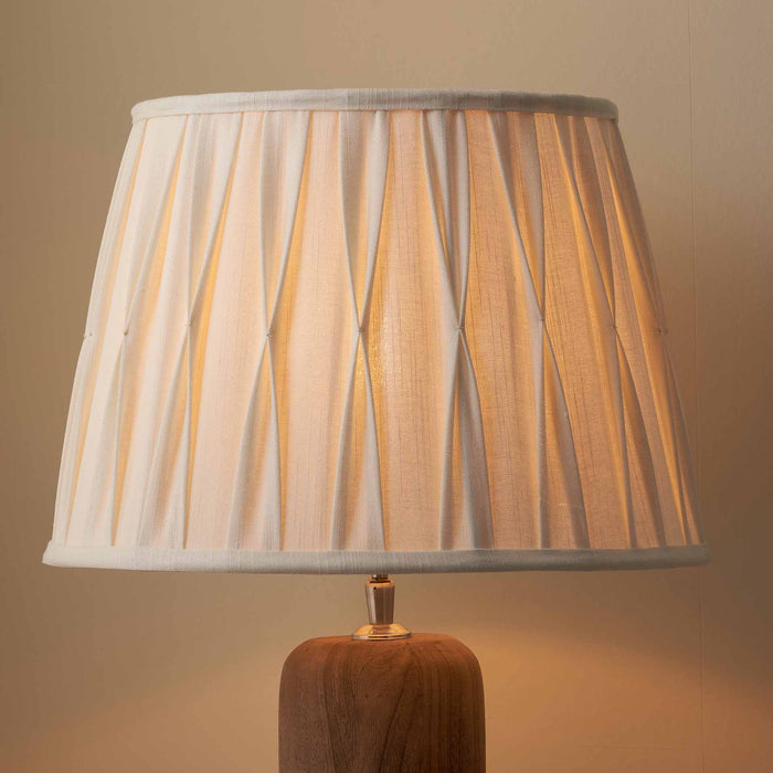 Jani White Linen Cotton Pinch Pleat Tapered Lampshade