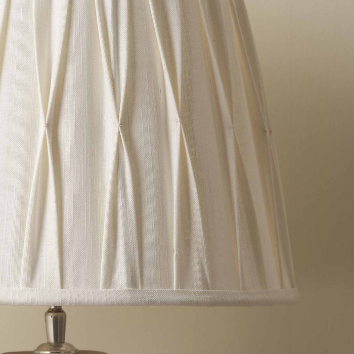 Jani White Linen Cotton Pinch Pleat Tapered Lampshade