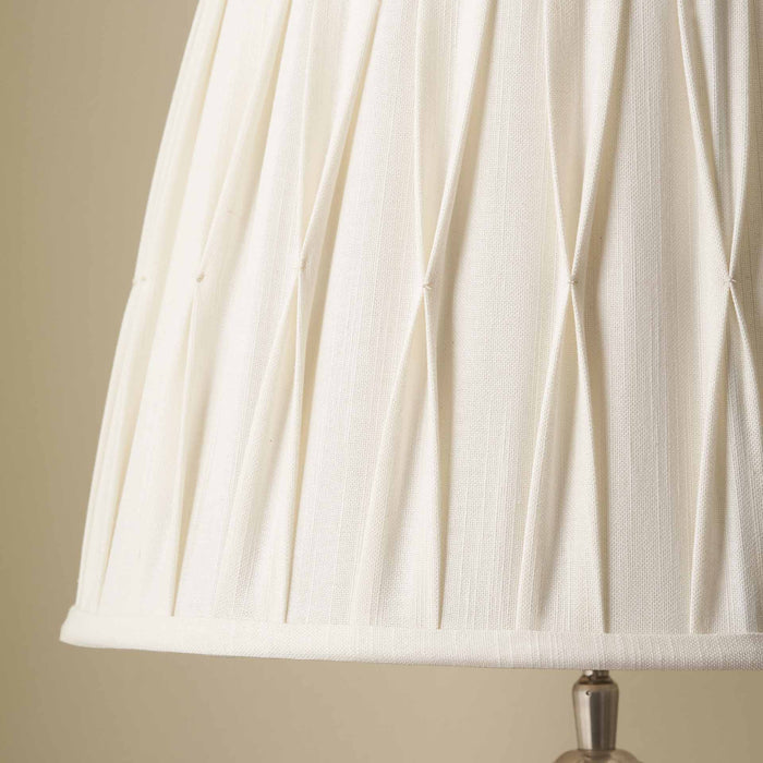 Jani White Linen Cotton Pinch Pleat Tapered Lampshade