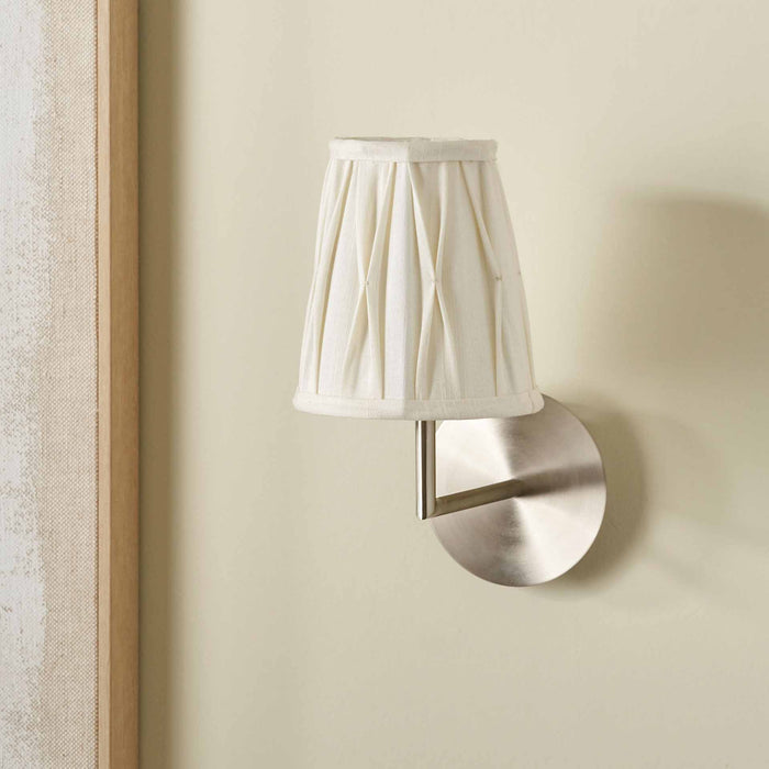 Jani White Linen Cotton Pinch Pleat Tapered Lampshade