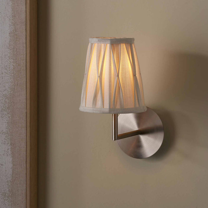 Jani White Linen Cotton Pinch Pleat Tapered Lampshade